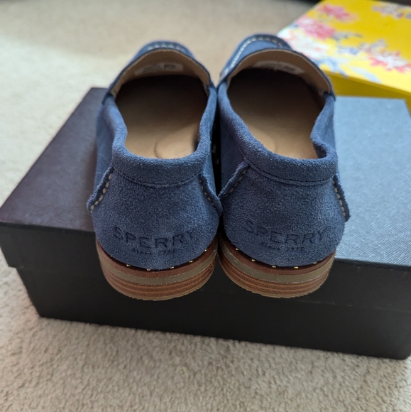 Sperry Topsider Blue Suede Loafers - Picture 3 of 4